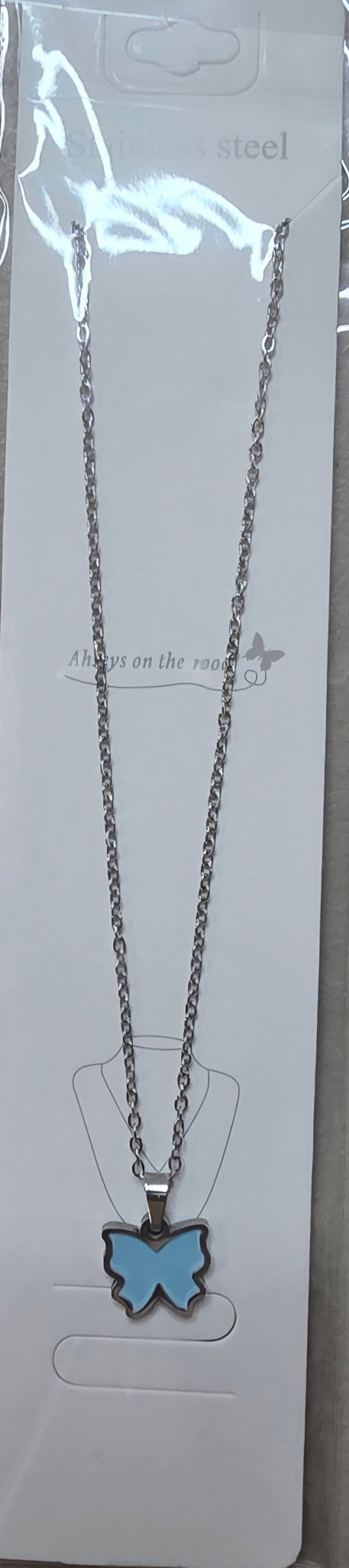 Stainless Steel Butterfly Necklace – 10 Colors Available - Angelique Boutique