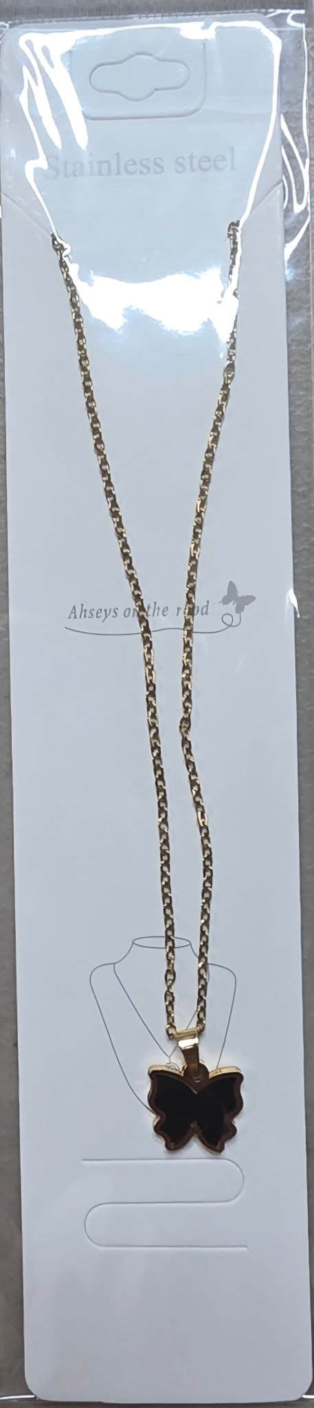 Stainless Steel Butterfly Necklace – 10 Colors Available - Angelique Boutique