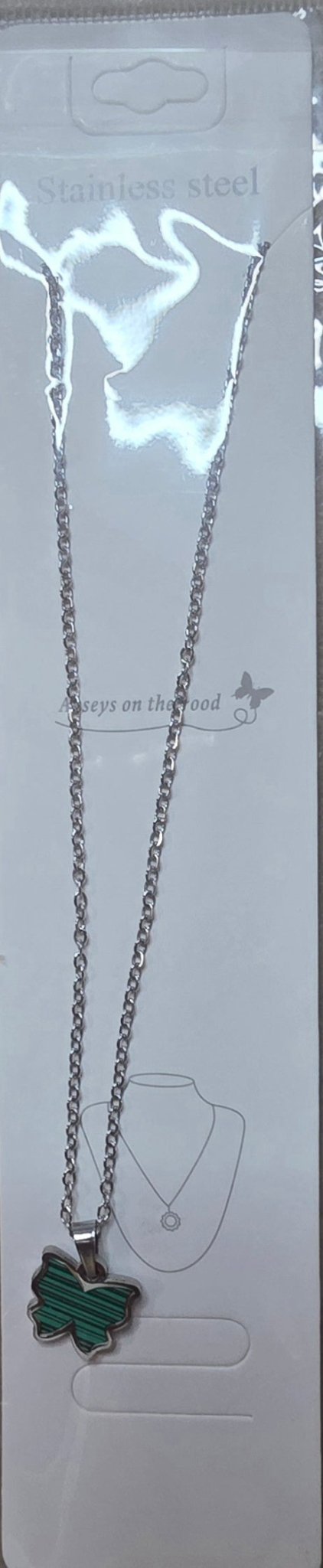 Stainless Steel Butterfly Necklace – 10 Colors Available - Angelique Boutique