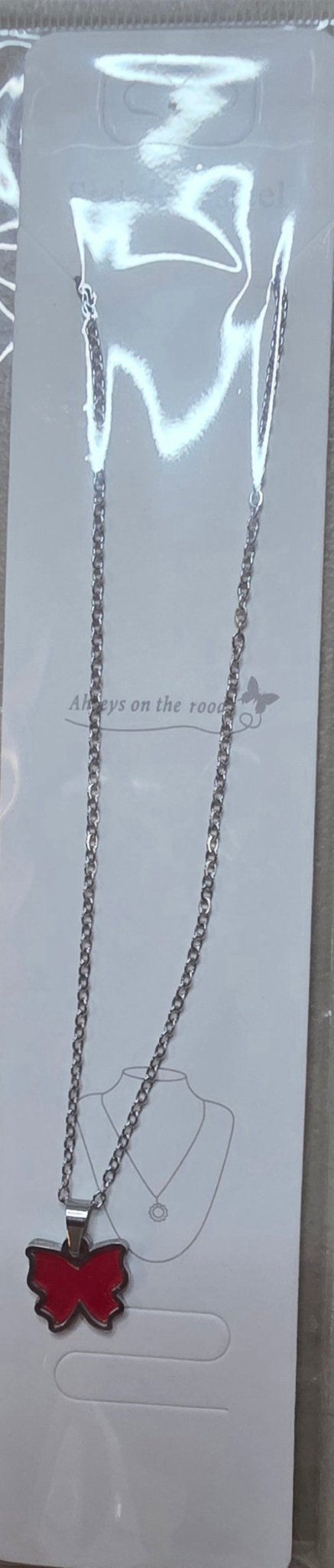 Stainless Steel Butterfly Necklace – 10 Colors Available - Angelique Boutique