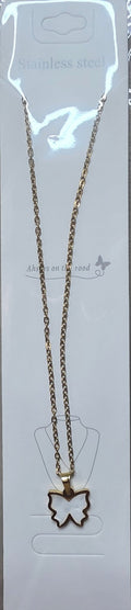 Stainless Steel Butterfly Necklace – 10 Colors Available - Angelique Boutique