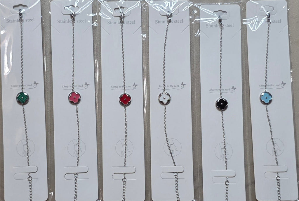 Stainless Steel Clover Charm Bracelet | 9 Colors - Angelique Boutique
