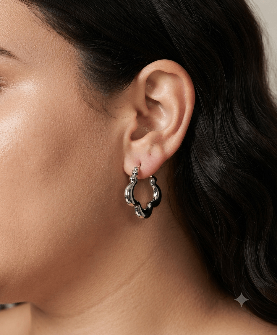 Stainless Steel Clover Hoop Earrings for Women – Gold & Silver - Angelique Boutique