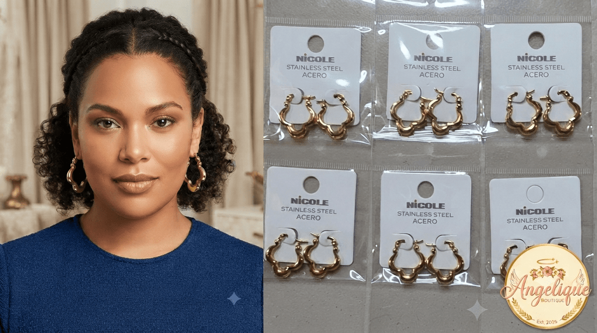 Stainless Steel Clover Hoop Earrings for Women – Gold & Silver - Angelique Boutique