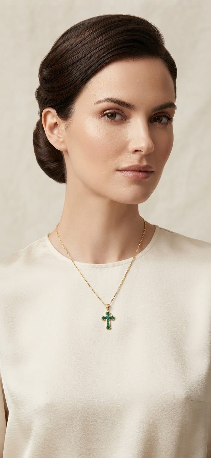 Stainless Steel Cross Necklace – Gold & Silver | Red Green Pink Black White Blue - Angelique Boutique