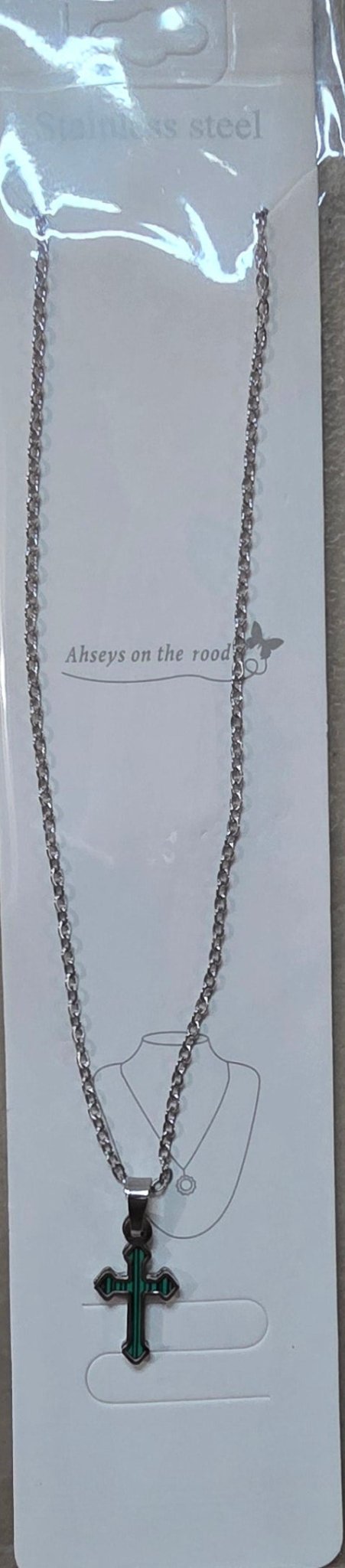 Stainless Steel Cross Necklace – Gold & Silver | Red Green Pink Black White Blue - Angelique Boutique