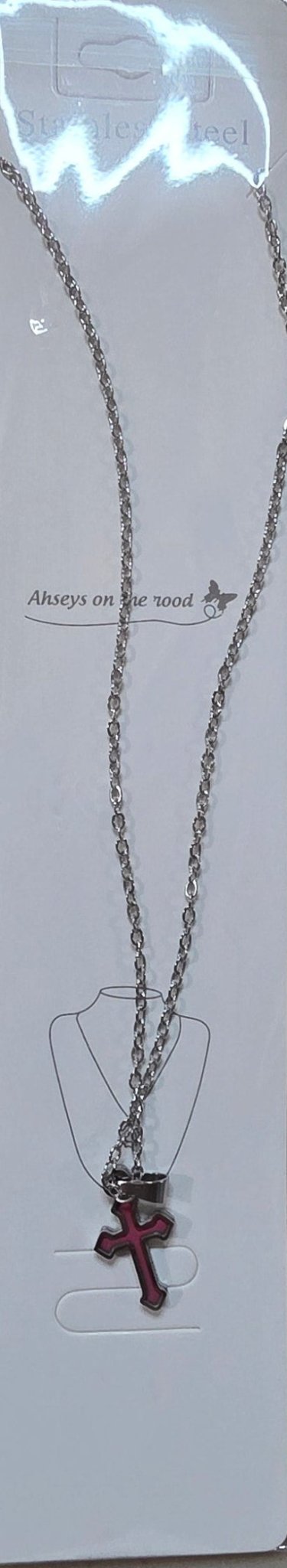 Stainless Steel Cross Necklace – Gold & Silver | Red Green Pink Black White Blue - Angelique Boutique