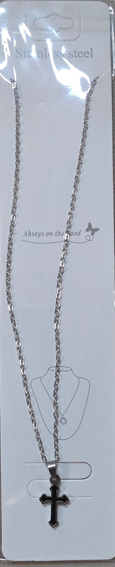 Stainless Steel Cross Necklace – Gold & Silver | Red Green Pink Black White Blue - Angelique Boutique