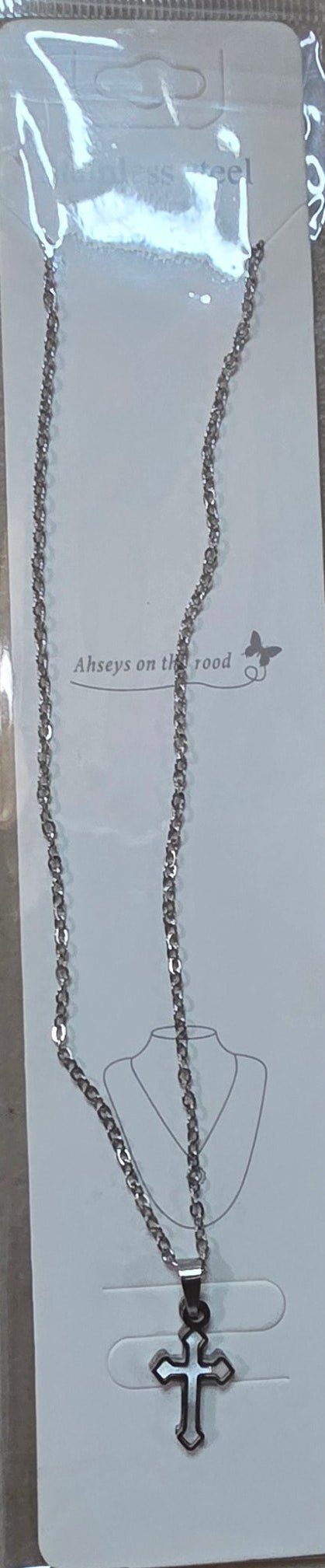 Stainless Steel Cross Necklace – Gold & Silver | Red Green Pink Black White Blue - Angelique Boutique