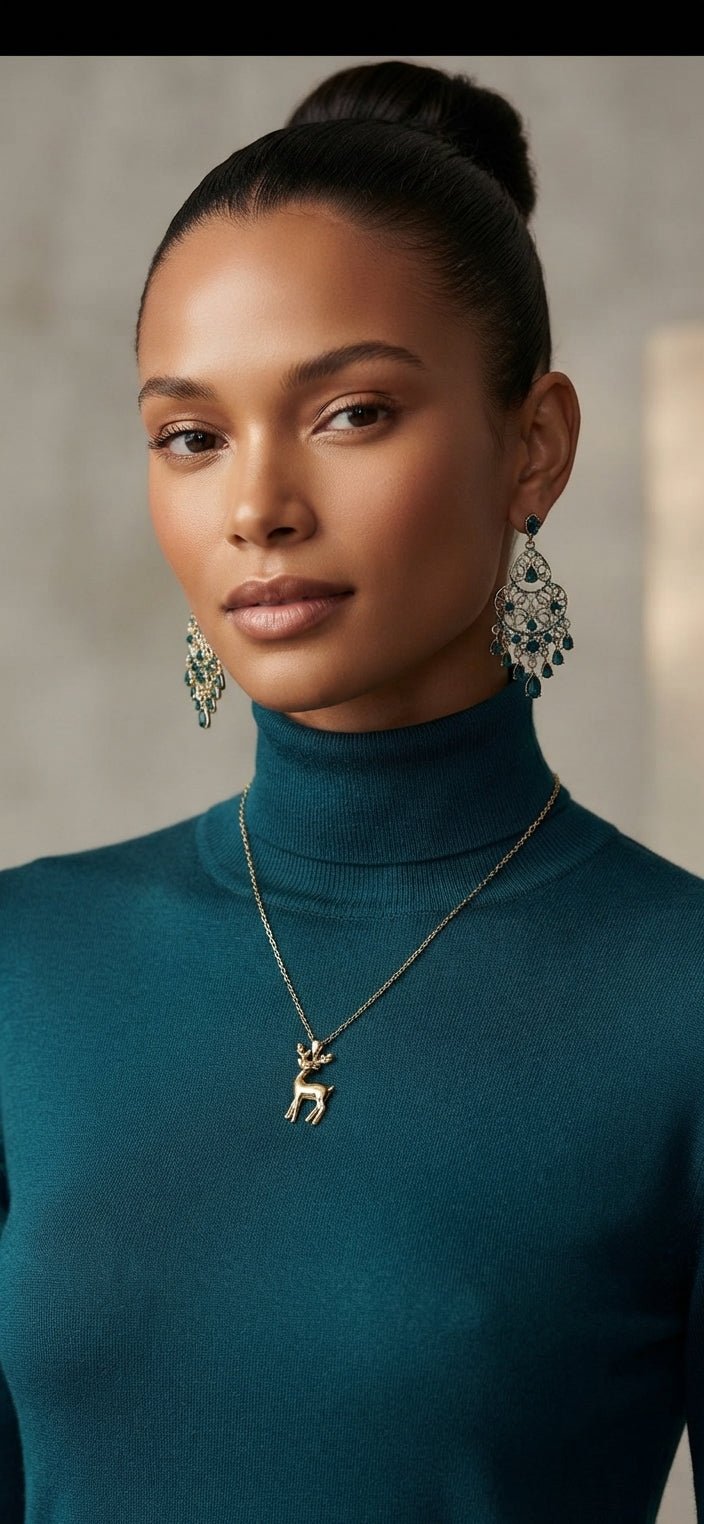 Stainless Steel Deer Necklace – Nature-Inspired Women's Jewelry - Angelique Boutique