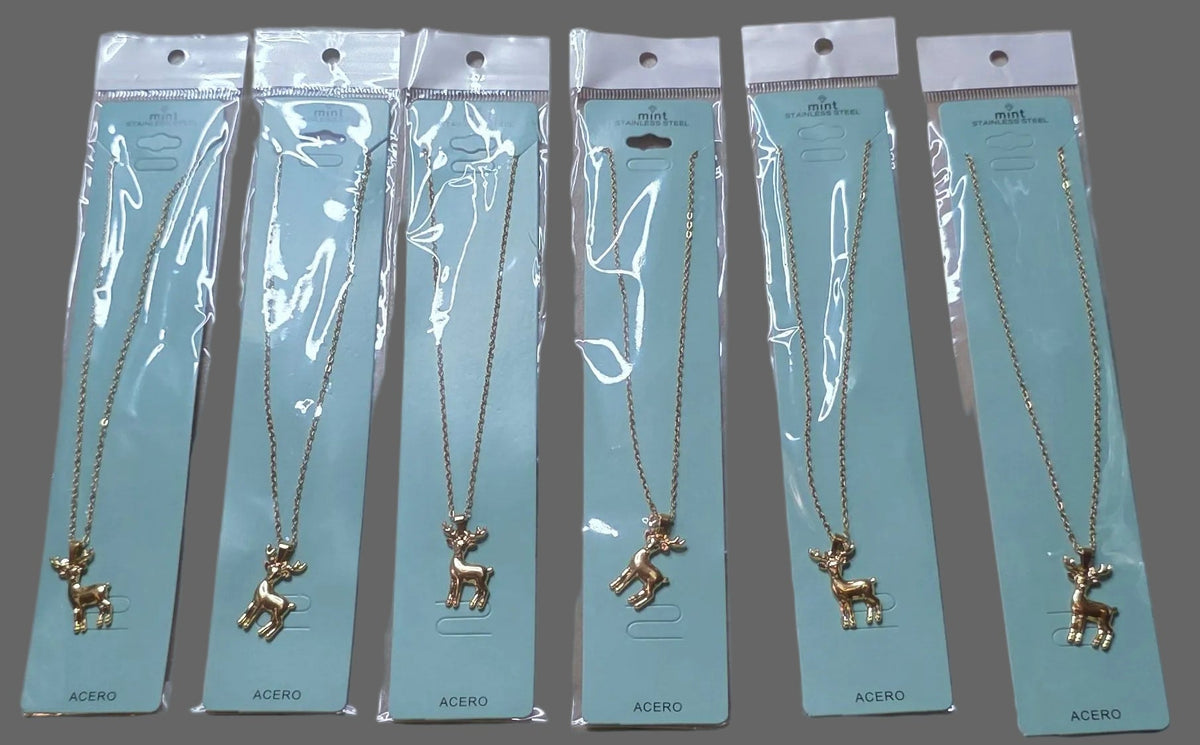 Stainless Steel Deer Necklace – Nature-Inspired Women's Jewelry - Angelique Boutique