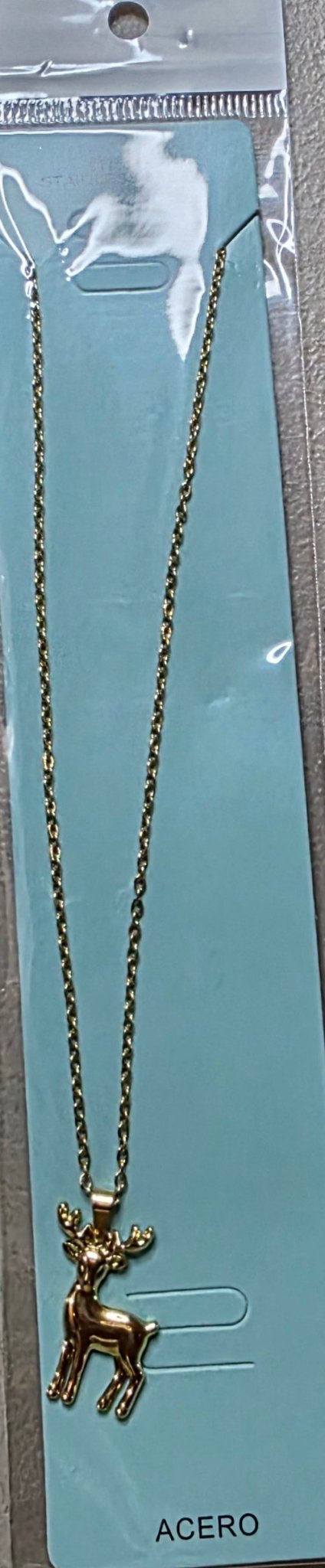 Stainless Steel Deer Necklace – Nature-Inspired Women's Jewelry - Angelique Boutique