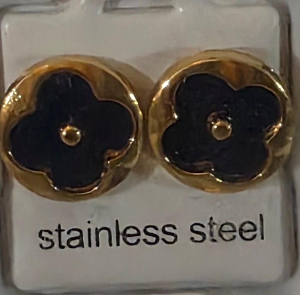 Stainless Steel Earrings with Gold Details – 6 Colors - Angelique Boutique