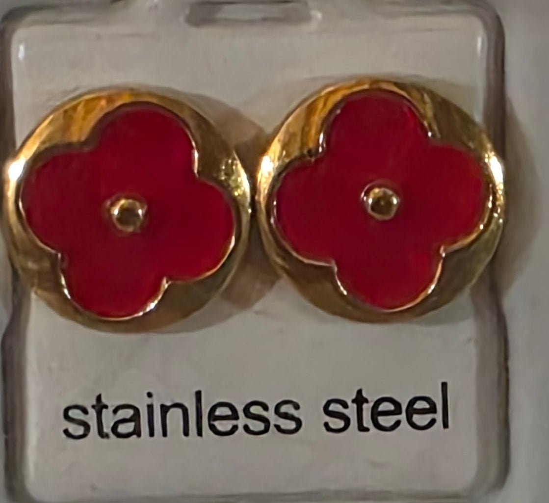 Stainless Steel Earrings with Gold Details – 6 Colors - Angelique Boutique