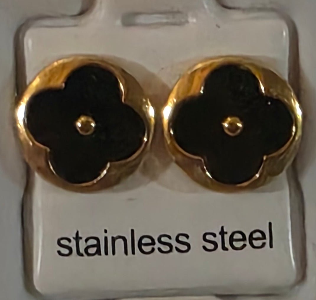 Stainless Steel Earrings with Gold Details – 6 Colors - Angelique Boutique