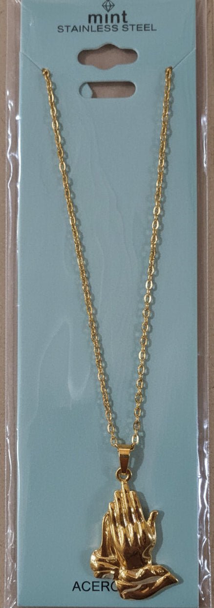 Stainless Steel God’s Hands Necklace – Gold & Silver | Unisex - Angelique Boutique