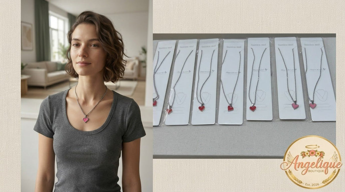 Stainless Steel Heart Chain Necklace | 3 Colors - Angelique Boutique