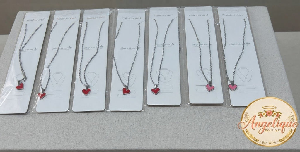 Stainless Steel Heart Chain Necklace | 3 Colors - Angelique Boutique