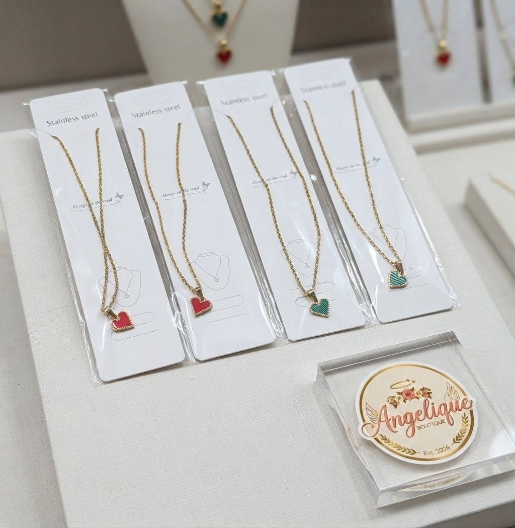 Stainless Steel Heart Chain Necklace | 3 Colors - Angelique Boutique