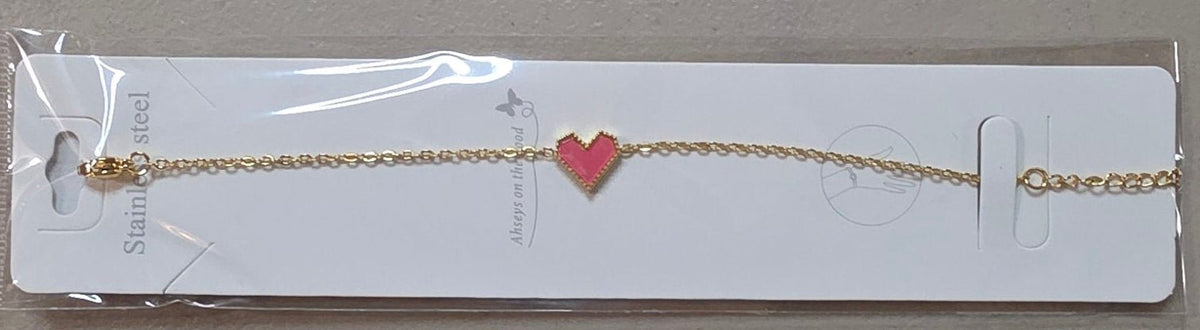 Stainless Steel Heart Charm Bracelet for Women – Gold & Silver - Angelique Boutique