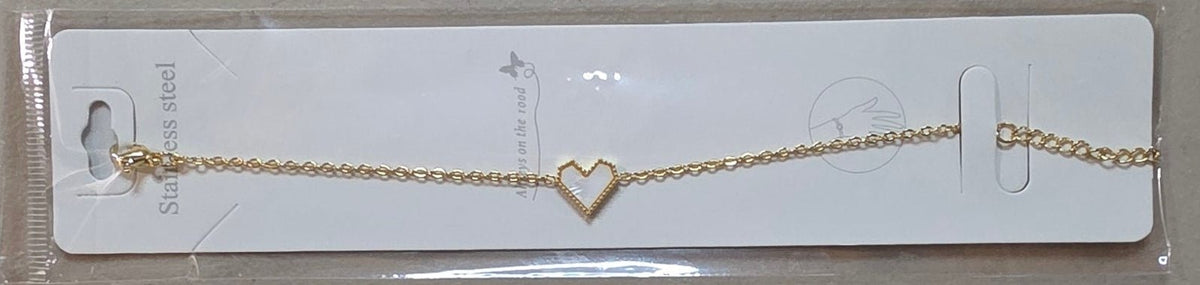 Stainless Steel Heart Charm Bracelet for Women – Gold & Silver - Angelique Boutique