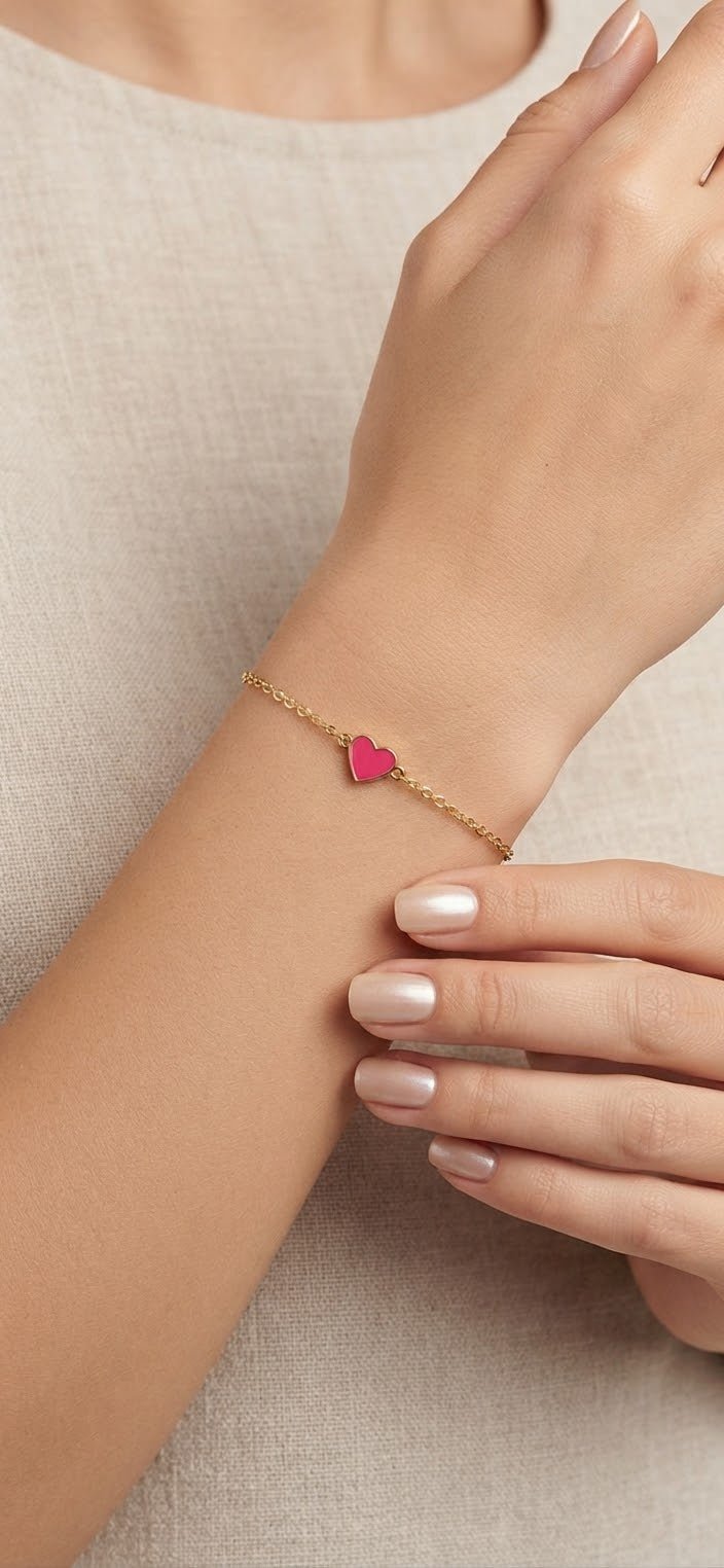 Stainless Steel Heart Charm Bracelet for Women – Gold & Silver - Angelique Boutique