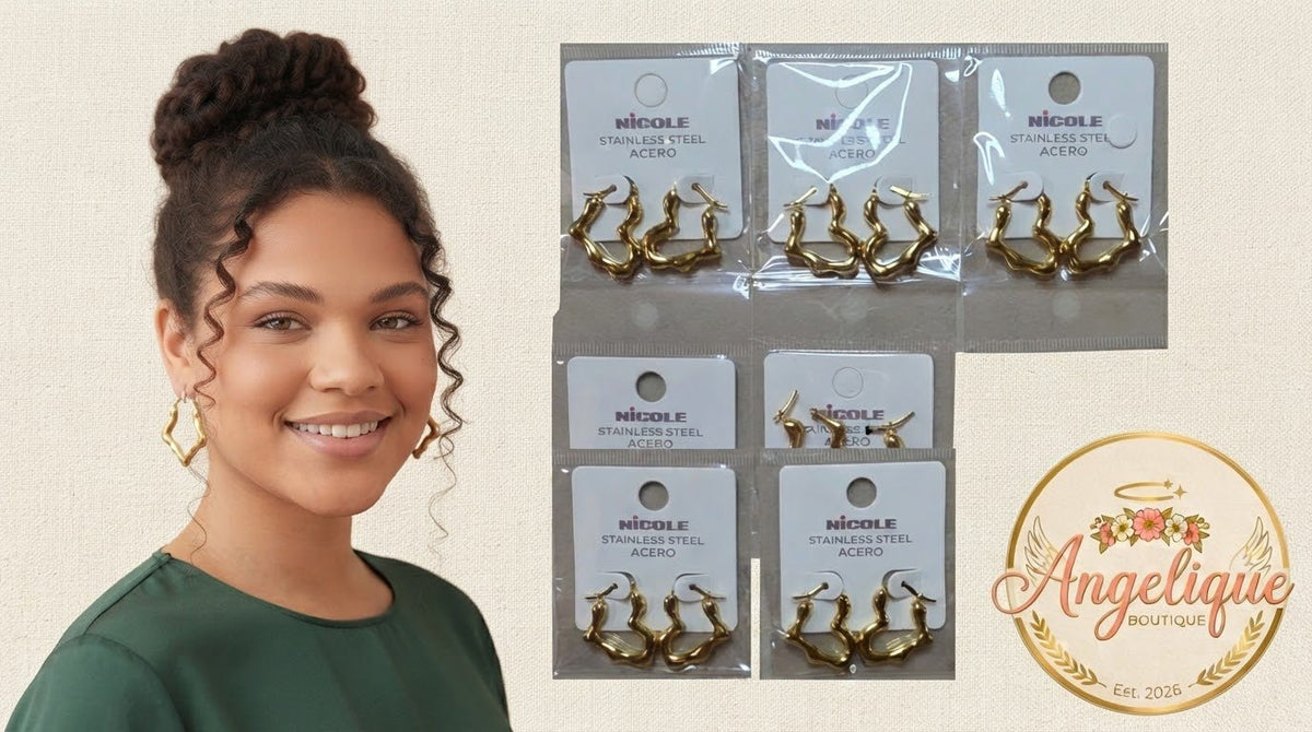 Stainless Steel Heart Hoop Earrings for Women – Gold & Silver - Angelique Boutique