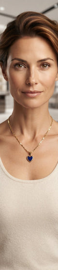 Stainless Steel Heart Necklace with Gold Accents – 6 Colors - Angelique Boutique