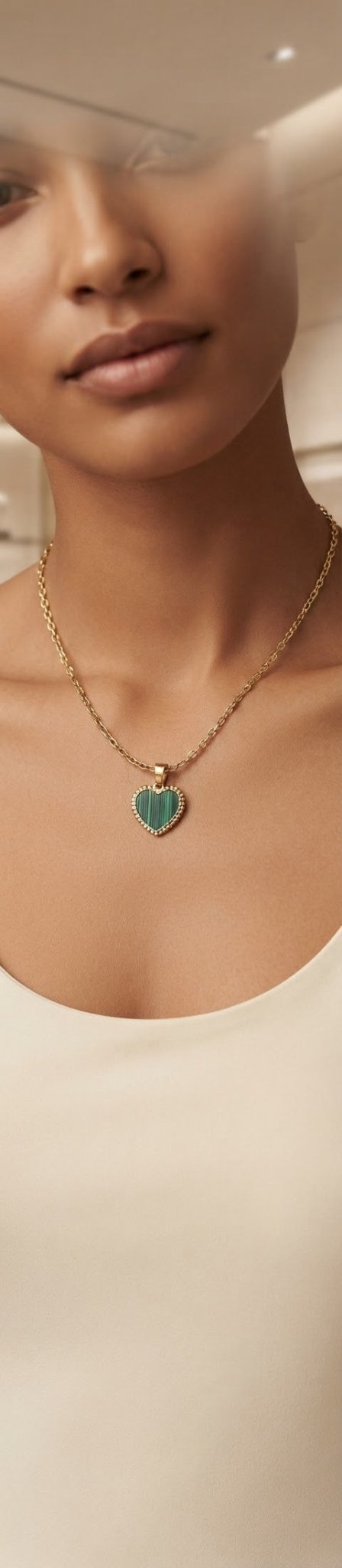 Stainless Steel Heart Necklace with Gold Accents – 6 Colors - Angelique Boutique