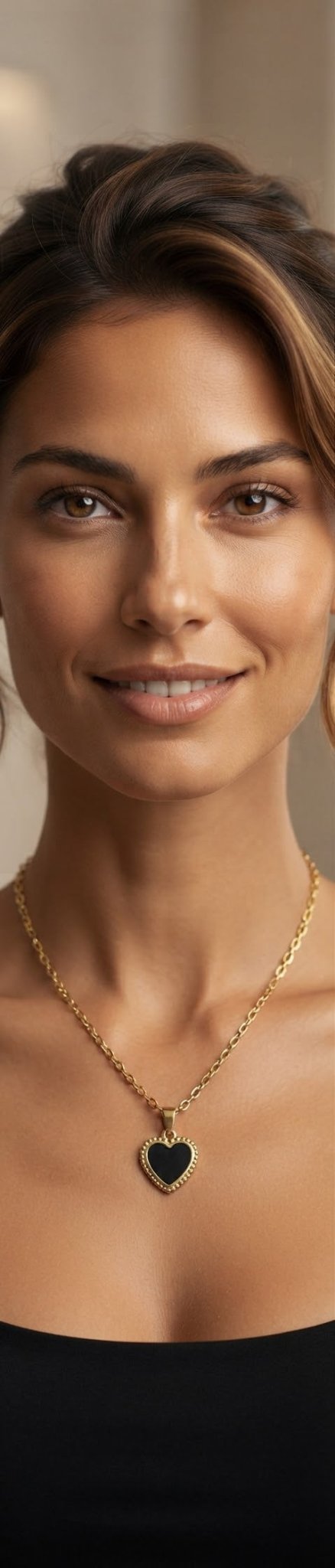 Stainless Steel Heart Necklace with Gold Accents – 6 Colors - Angelique Boutique
