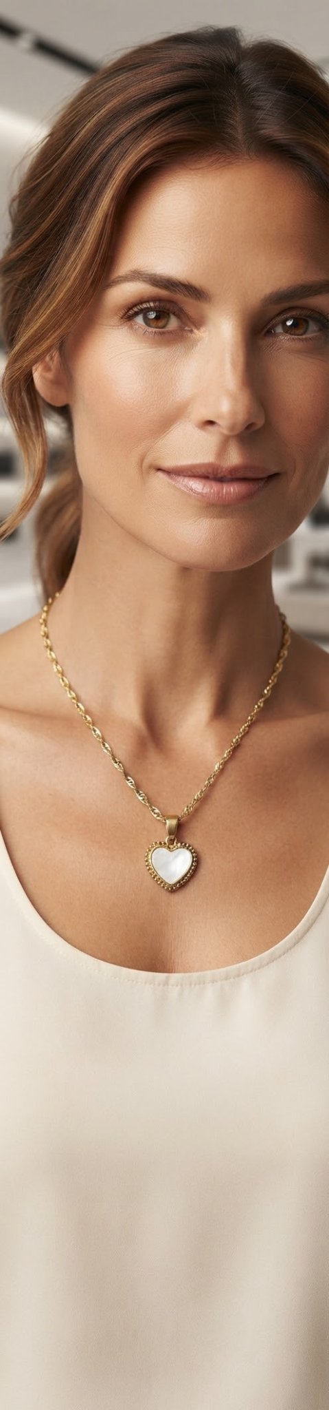 Stainless Steel Heart Necklace with Gold Accents – 6 Colors - Angelique Boutique