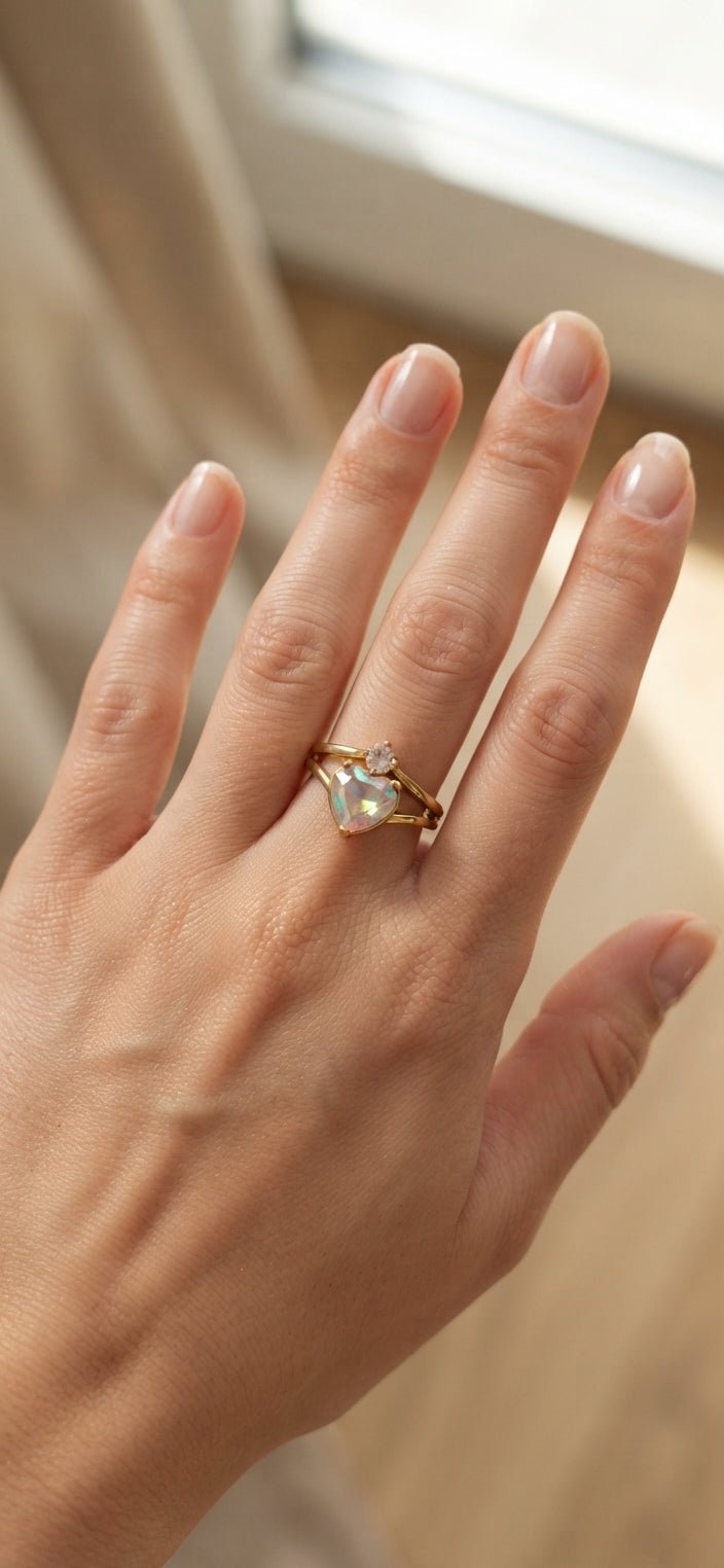 Stainless Steel Heart Rings – Women's Romantic Jewelry - Angelique Boutique