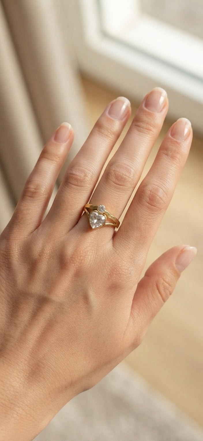 Stainless Steel Heart Rings – Women's Romantic Jewelry - Angelique Boutique