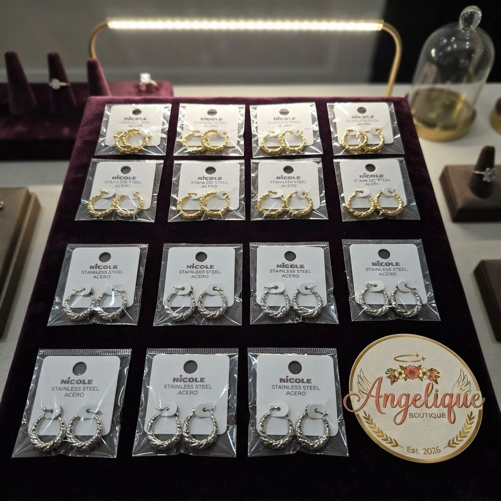 Stainless Steel Hoop Earrings for Women – Classic Gold & Silver - Angelique Boutique