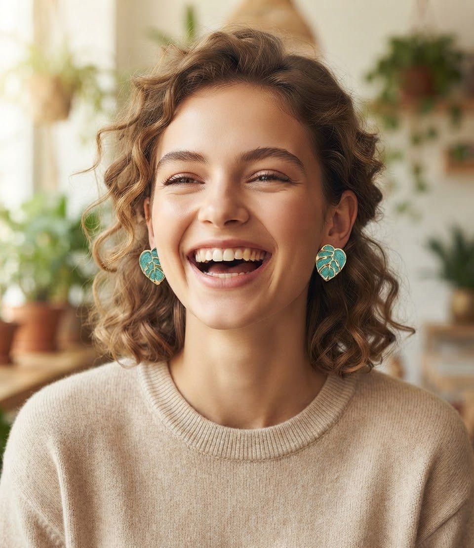 Stainless Steel Leaf Earrings – Hypoallergenic Drop Earrings - Angelique Boutique