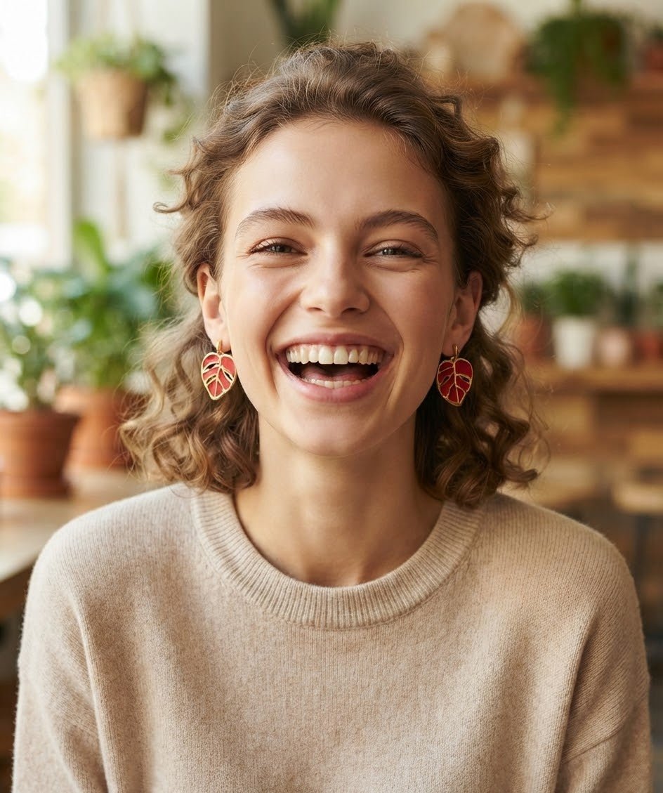 Stainless Steel Leaf Earrings – Hypoallergenic Drop Earrings - Angelique Boutique