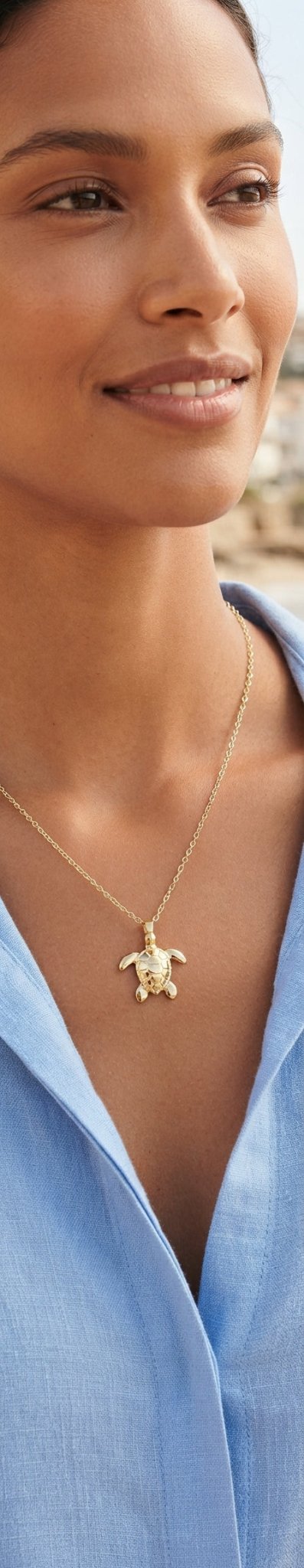 Stainless Steel Sea Turtle Pendant Necklace – Gold & Silver - Angelique Boutique