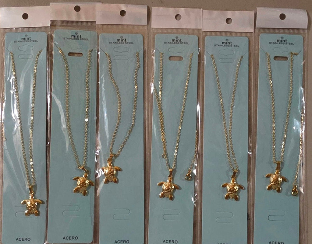 Stainless Steel Sea Turtle Pendant Necklace – Gold & Silver - Angelique Boutique