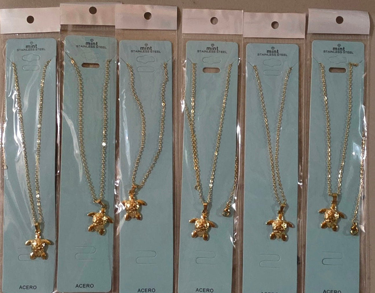 Stainless Steel Sea Turtle Pendant Necklace – Gold & Silver - Angelique Boutique
