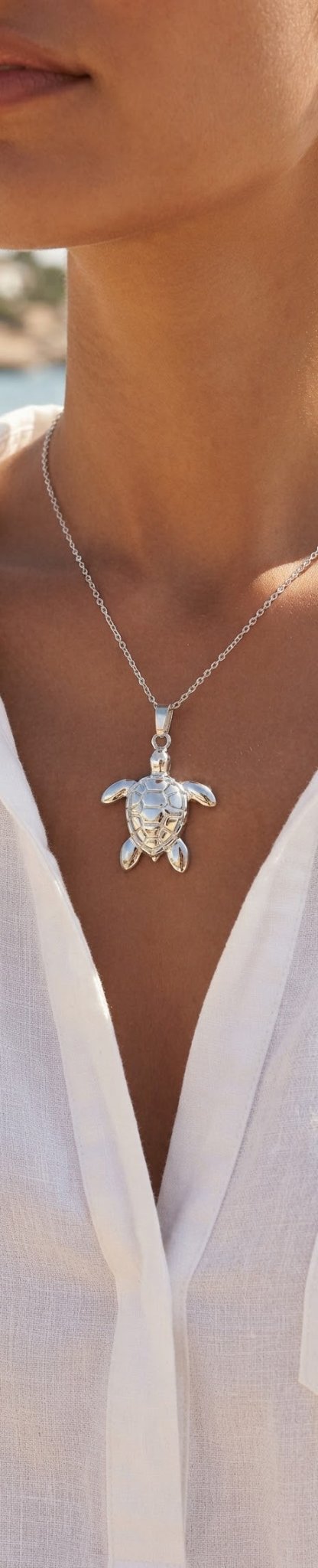 Stainless Steel Sea Turtle Pendant Necklace – Gold & Silver - Angelique Boutique