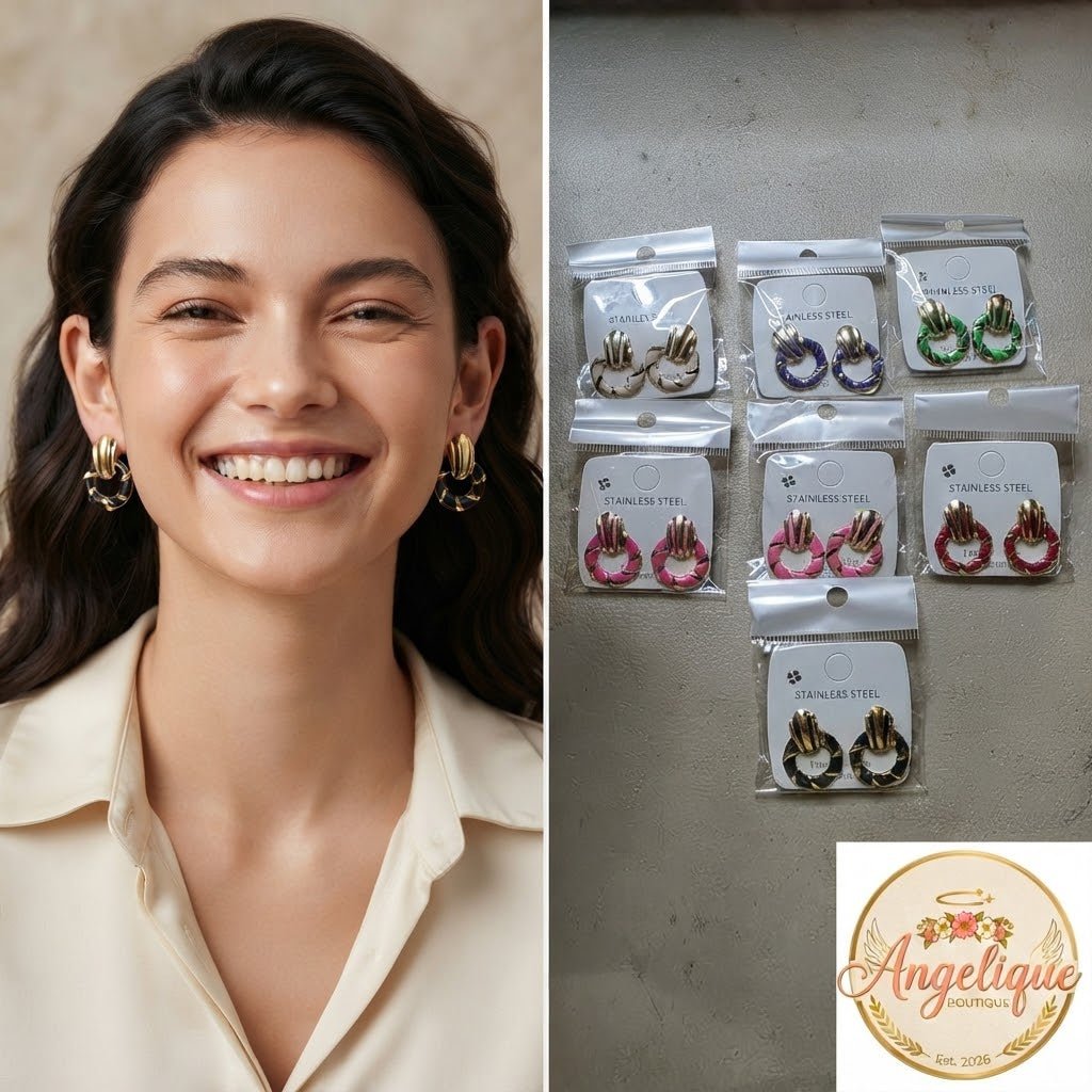 Stainless Steel Small Hoop Earrings | Multiple Colors - Angelique Boutique