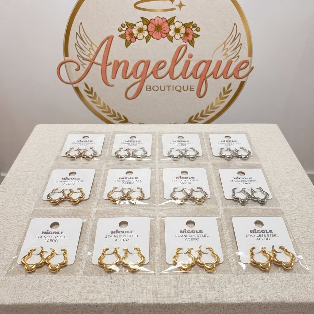 Stainless Steel Star Hoop Earrings for Women – Gold & Silver - Angelique Boutique
