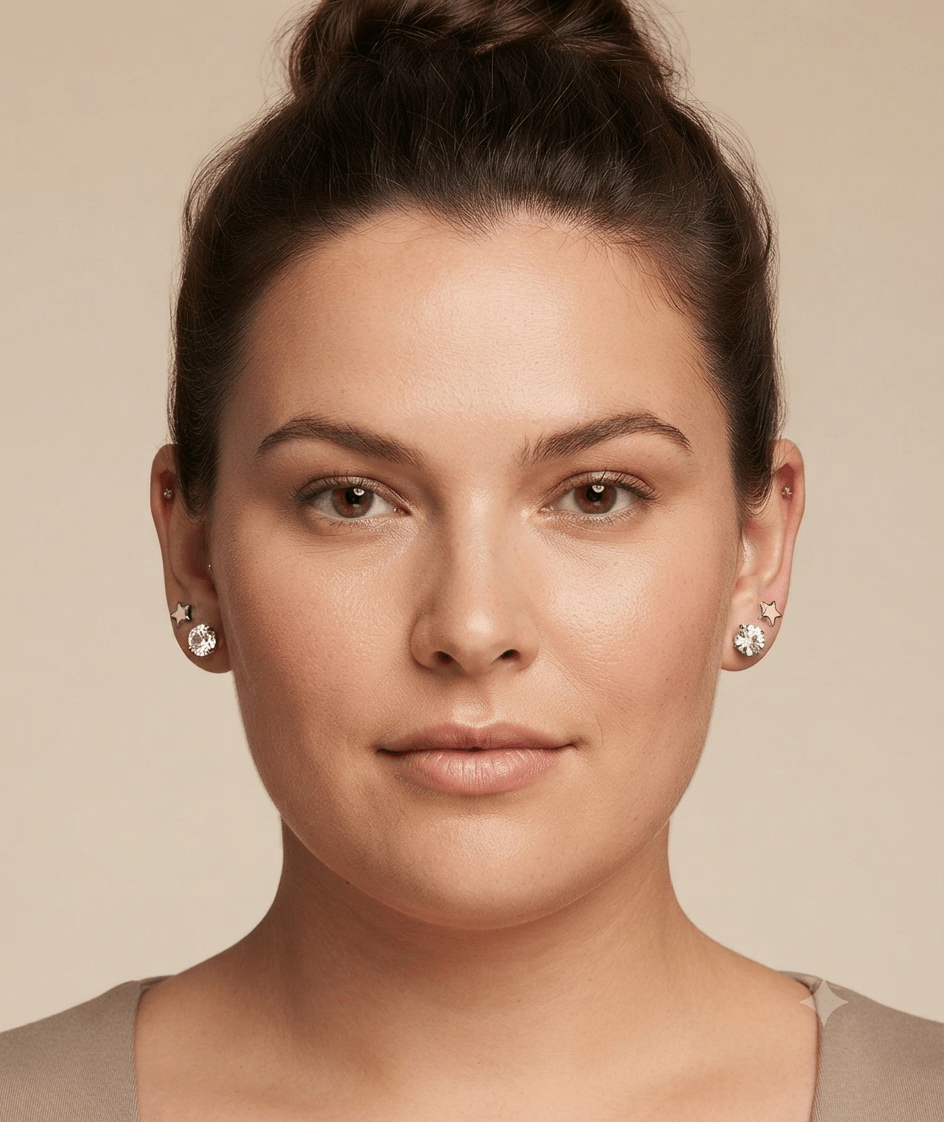Stainless Steel Star & Zirconia Earring Set for Women – 2 Pieces - Angelique Boutique