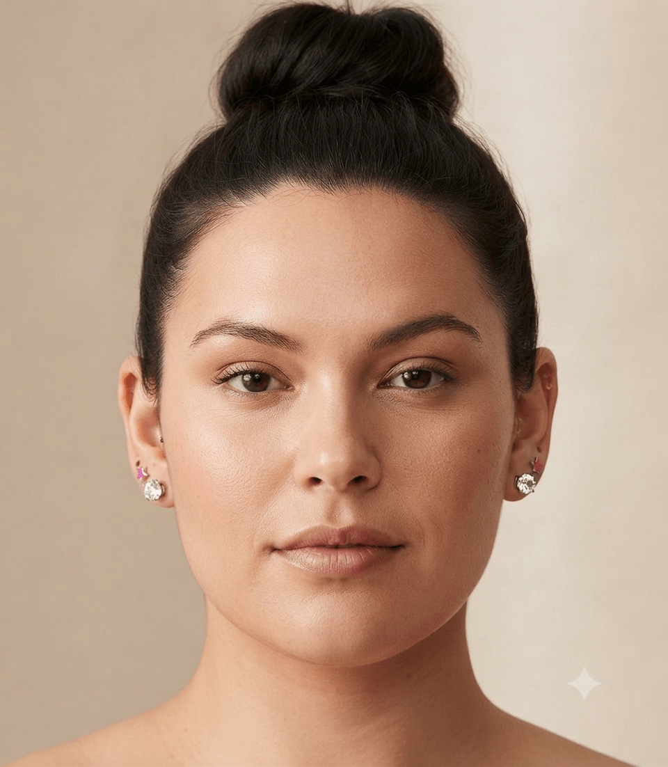 Stainless Steel Star & Zirconia Earring Set for Women – 2 Pieces - Angelique Boutique