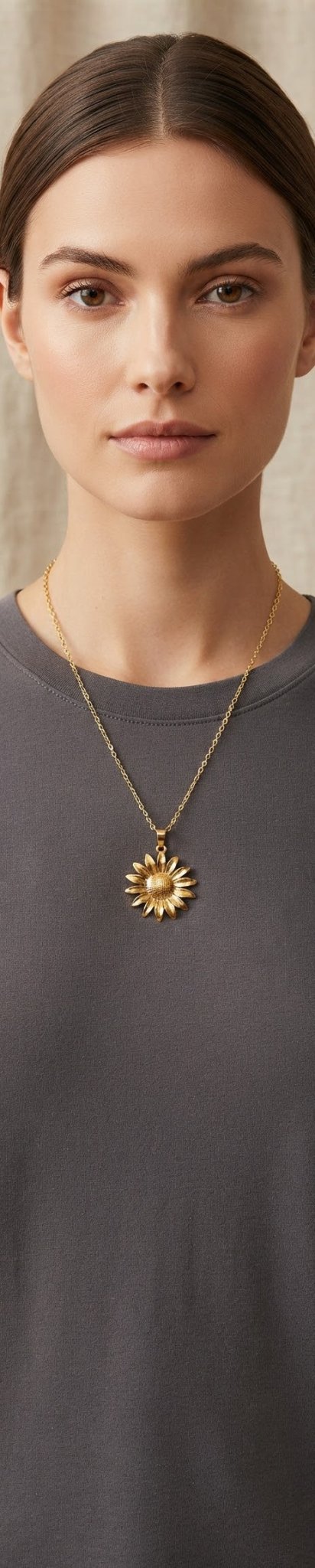 Stainless Steel Sunflower Pendant Necklace for Women – Gold & Silver - Angelique Boutique