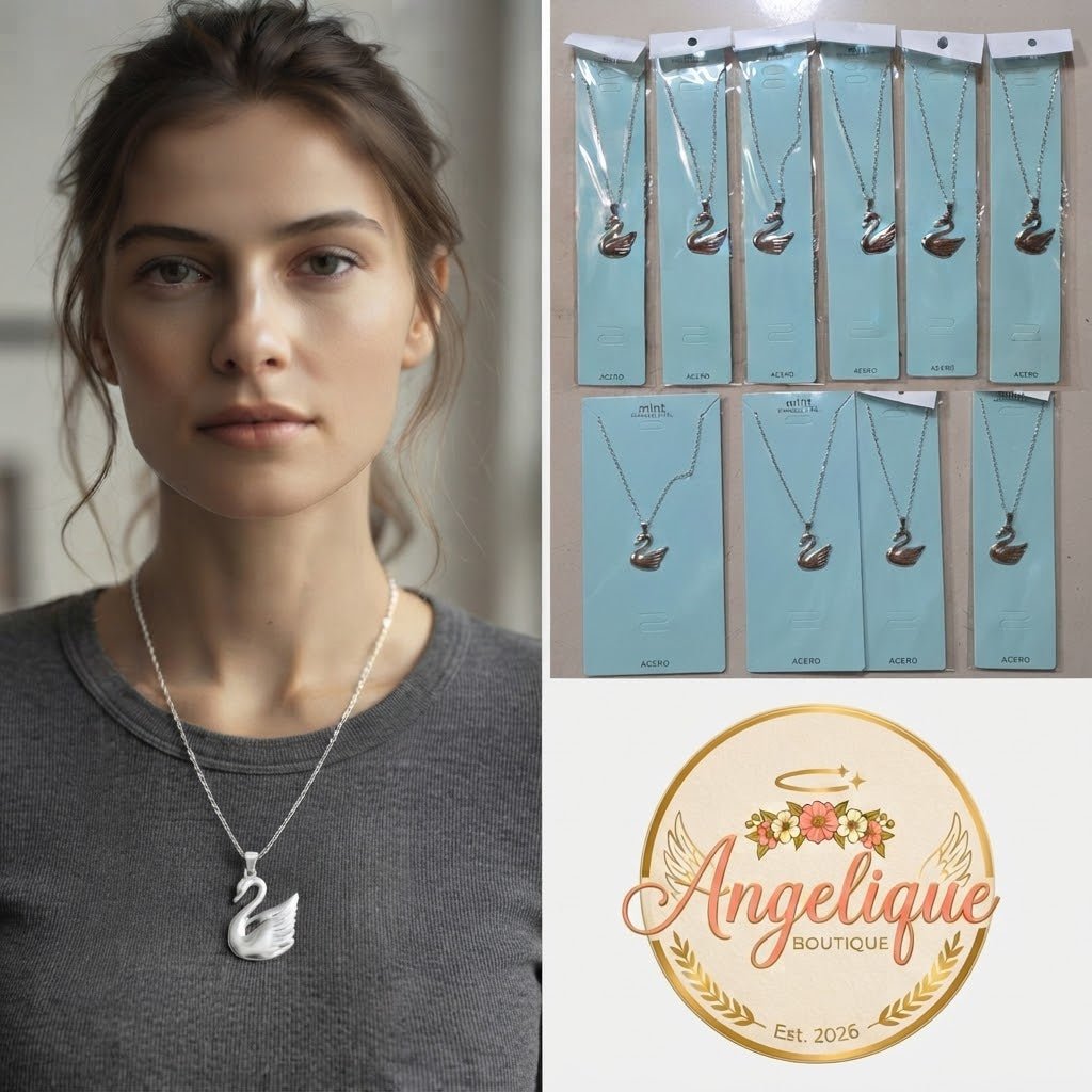 Stainless Steel Swan Necklace for Women – Gold & Silver - Angelique Boutique