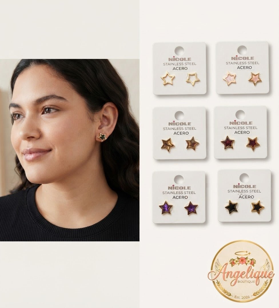 Star Stainless Steel Earrings for Women – Gold & Silver - Angelique Boutique