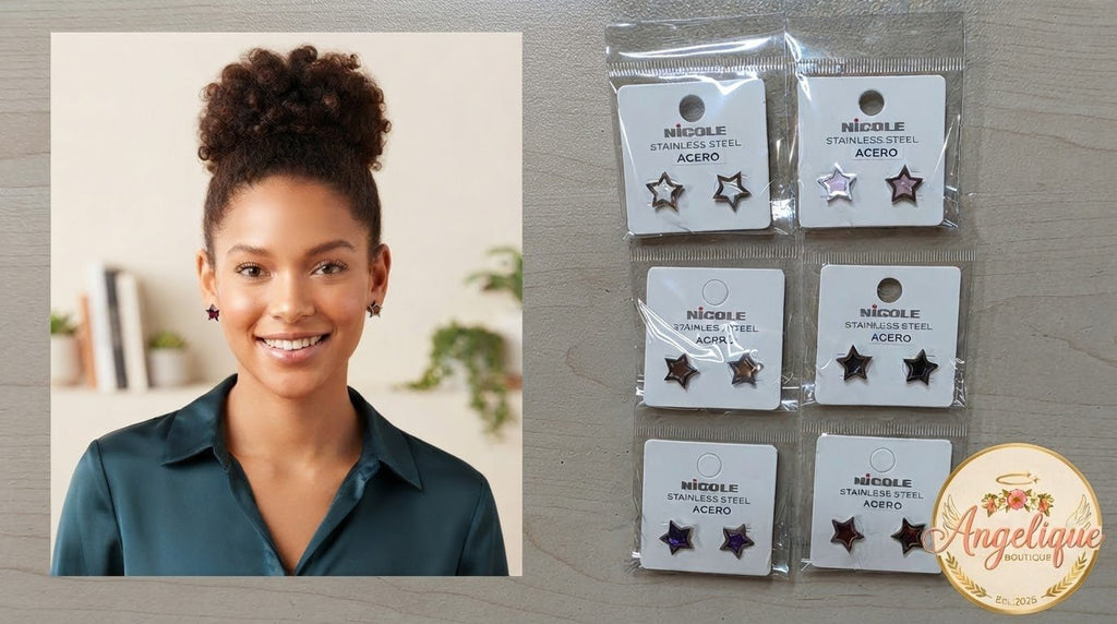 Star Stainless Steel Earrings for Women – Gold & Silver - Angelique Boutique
