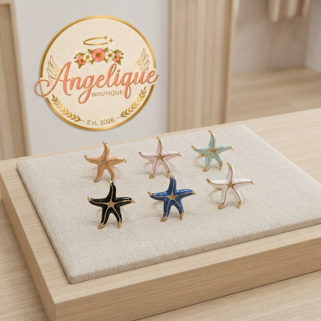 Starfish Adjustable Ring in Stainless Steel – Multi-Color - Angelique Boutique