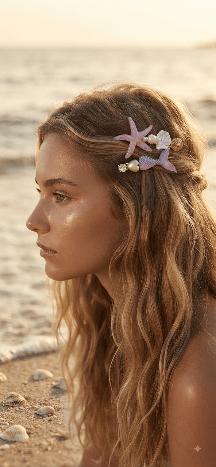 Starfish Hair Pins for Women – Cute Beach Style - Angelique Boutique